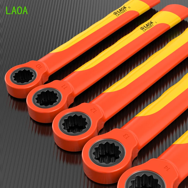 LAOA Isolierter Pflaumenblüten-Ratschenschlüssel, hält Spannung bis 1000V, Spezialwerkzeug für Autoreparaturen, elektrischer Pflaumenblüten-Schraubenschlüssel