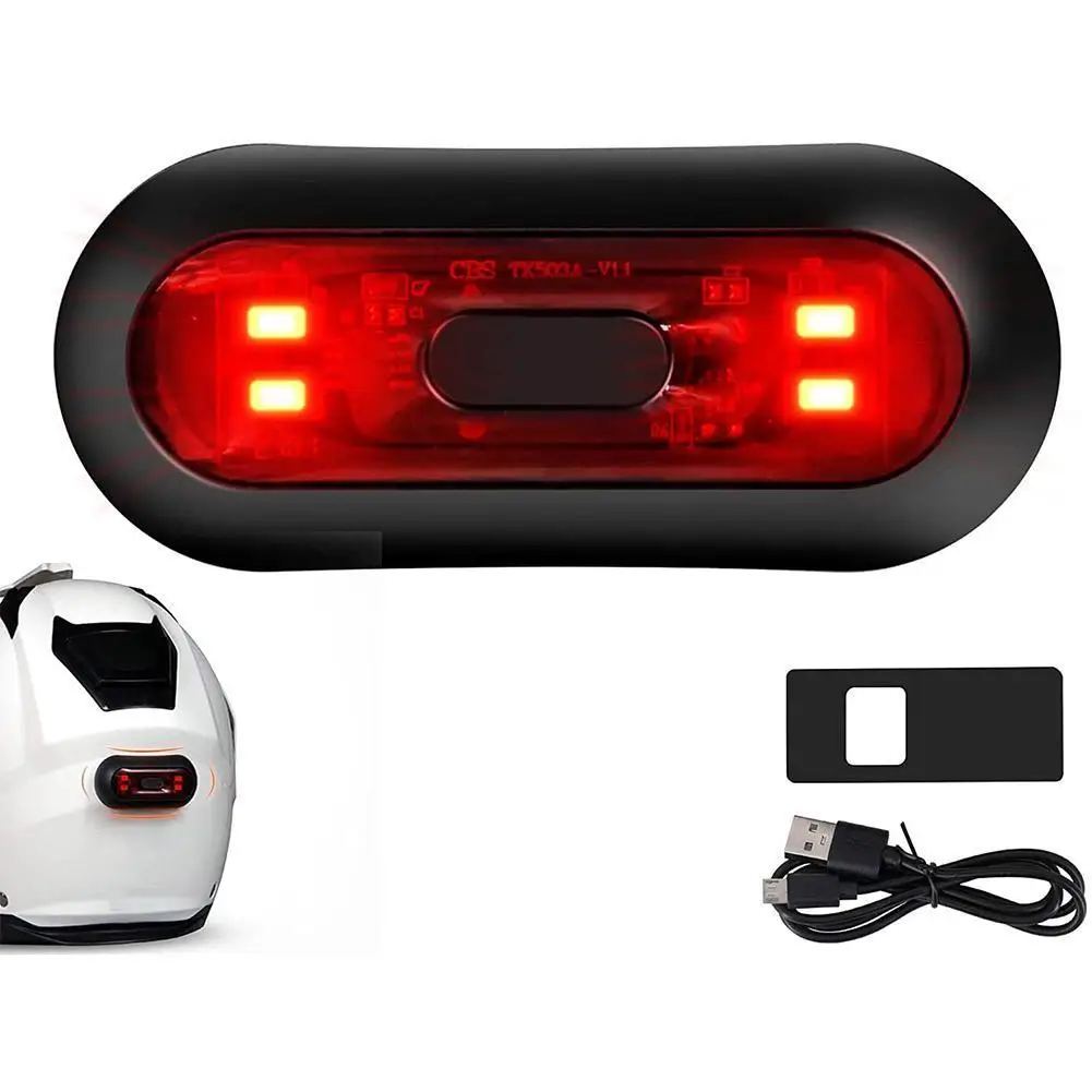 

Motorcycle Helmet Taillight USB Rechargeable 3 Mode Bicycle Helmet Taillamp Safety Signal Warning Lamp IPX6 LED Light Rear Lamp