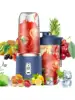 400ml Wireless And Portable Electric Blender, Mini USB Rechargeable Fruit Juice Mixer With 6 Blades And Double Glasses, Multi-Use For Processing Food At Home Or Outdoors, Ideal For Extracting Vegetables, Fruits And Making Smoothies,Travel Essential.