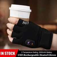 Heated Gloves 2000mAh rechargeable battery  3 Temperature Settings Working Fingerless Mittens Smart wireless Glove Hand Warmers 1