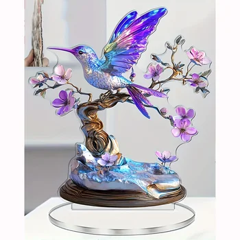 Hummingbirds & Flowers Acrylic Desktop Ornament 3