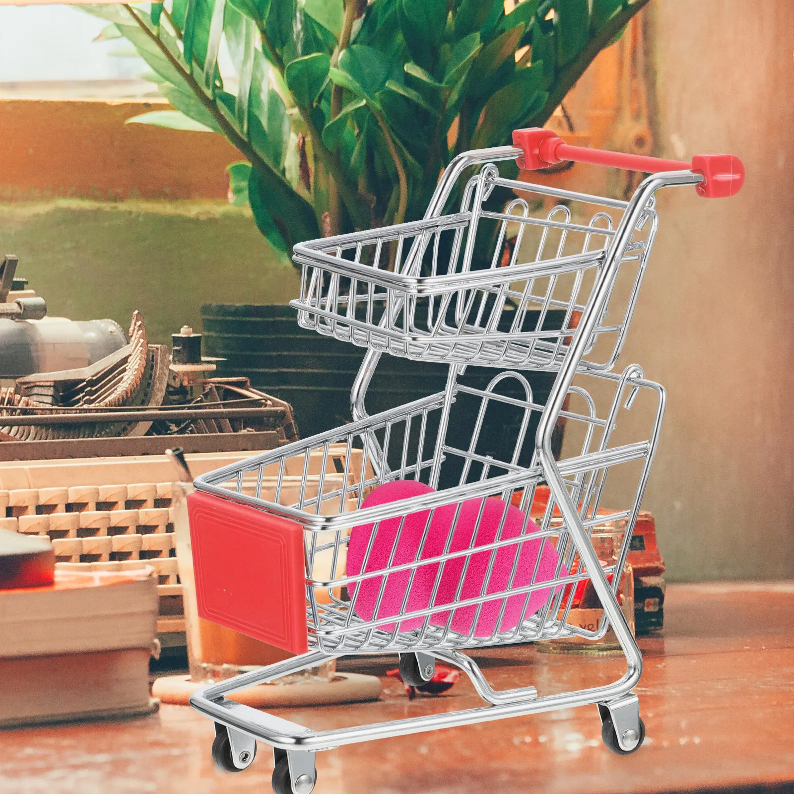 미니 쇼핑 카트 데스크탑 슈퍼마켓 손수레 소형 보관함 사무용품 정리함 장 미니
