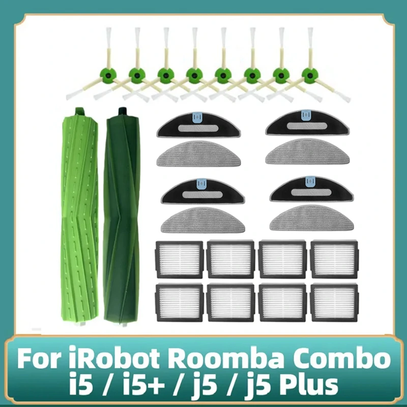 

Accessories Kit For Irobot Roomba Combo I5 / I5+ / J5 / J5 + Robot Vacuum Cleaner Main Side Brush Hepa Filter Mop Pads