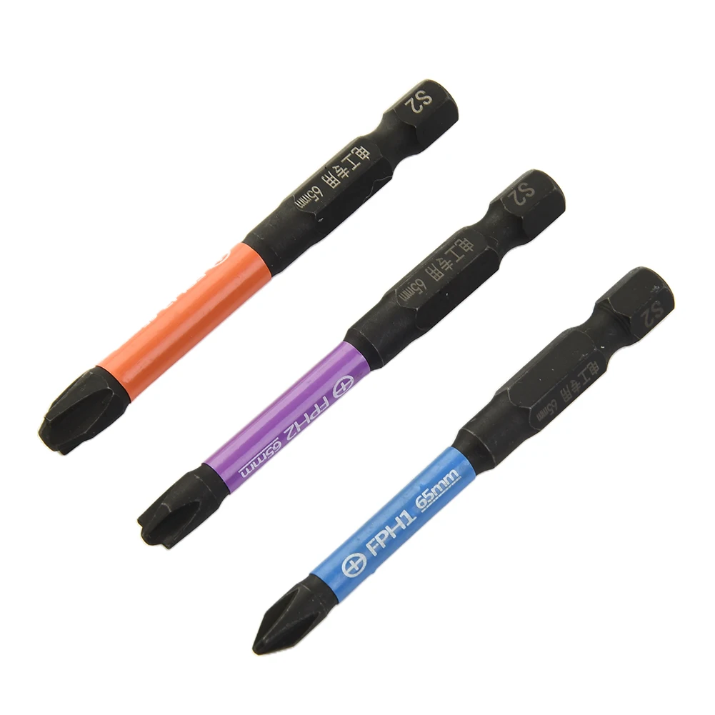 3pcs 65mm Screwdriver  Magnetic Special Slotted Cross Screwdriver Bit PH1 FPH2 FPH3 For Socket Switch Electrician Tool 3pcs 6 8 10mm screwdriver set magnetic screwdriver socket bit hex shank driver adapter chrome vanadium steel 65mm screwdriver