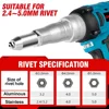 20000N Brushless Electric Rivet Gun 720W 2.4-5.0mm Cordless Rivet Nut Gun Drill Insert Auto Riveting Tool For Makita 18V Battery 3