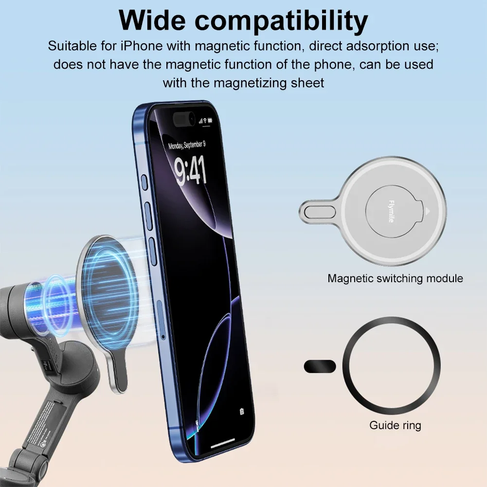 For DJI OSMO Mobile 7P 6 Magnetic Adapter Module Mobile Phone Holder Handheld Stabilizer Quick Release Accessory Magnetic Ring