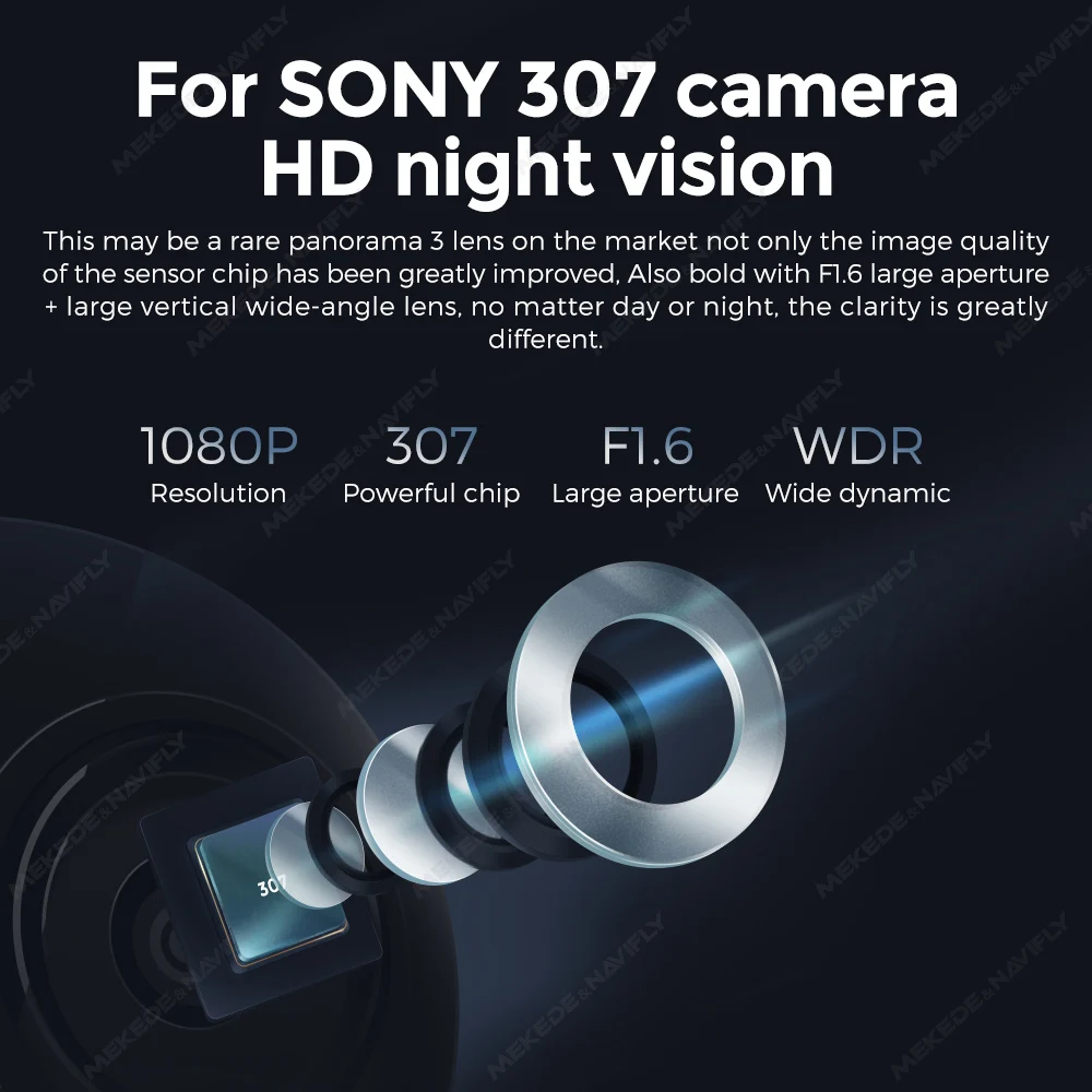 DUDUAUTO AHD Night Vision Recorder Function 1080P 360 Panoramic Camera for Sony307