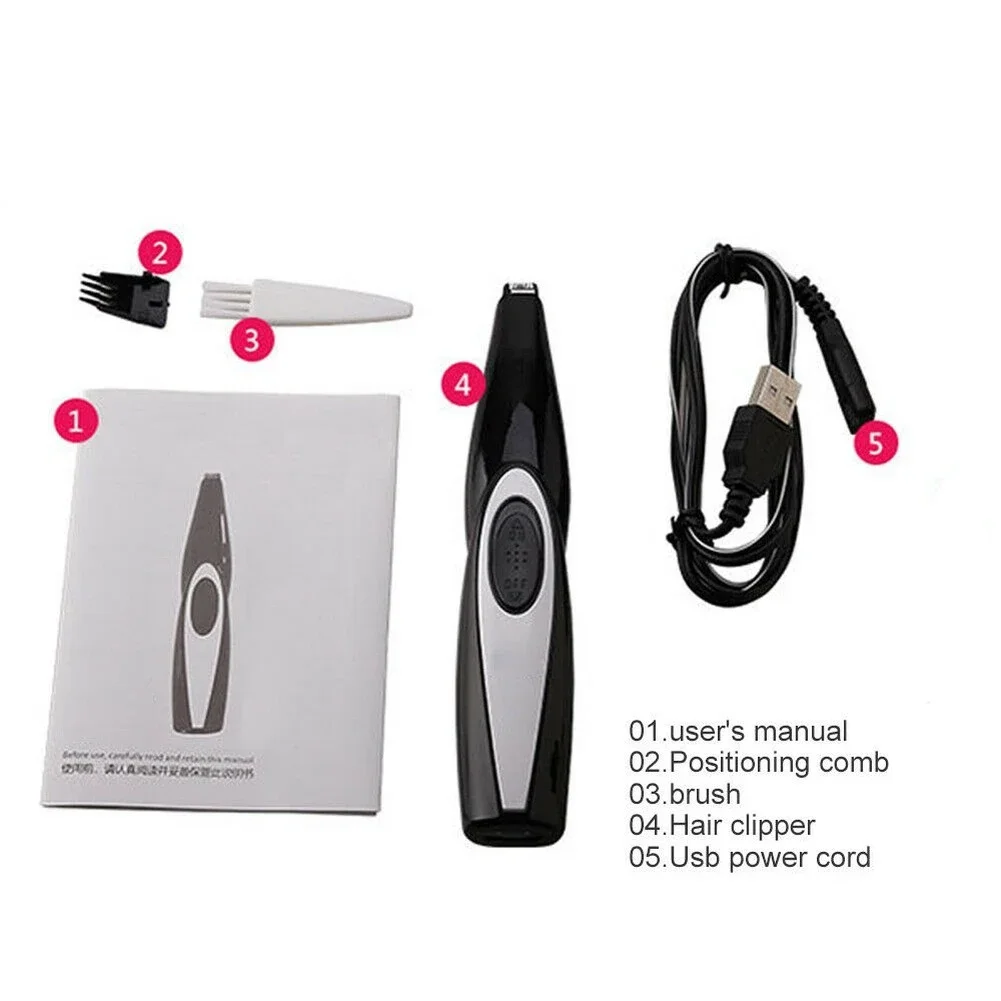 Pet Nail Hair Trimmer Grinder Electrical USB Rechargeable Grooming Tool