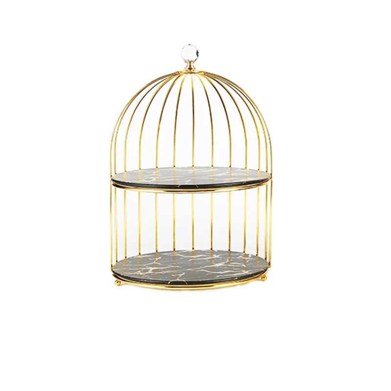 Wrought iron 2-tier 3-tier bird cage Cake stand wedding birthday decoration dessert fudge tray Home party display stand