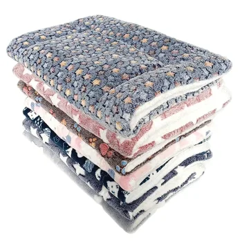 부드러운 플란넬 두꺼운 애완 동물 부드러운 양털 패드, 애완 동물 담요 매트리스, 강아지 고양이 매트, 가정용 카펫, 소형 대형견용 따뜻한 수면 침대