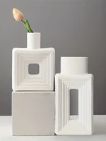 Square Vase Rustic Home Decor Minimalist Nordic Boho Style for Living Room, 7