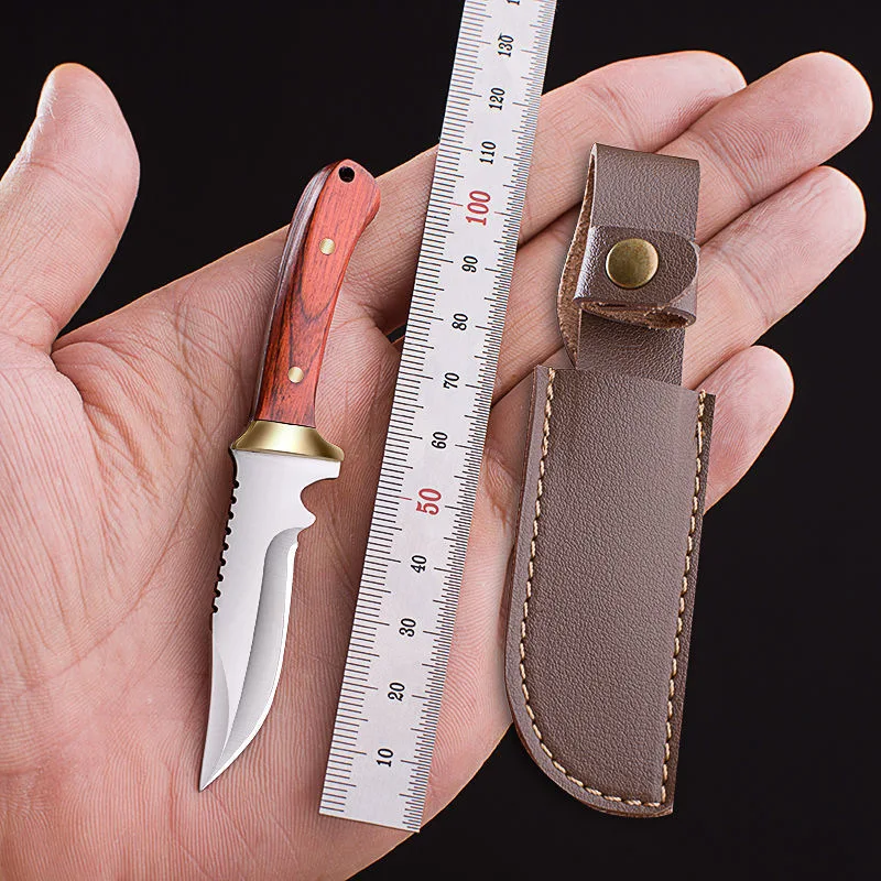 1pc 75mm Blade Length Portable Steel Handle Small Knife For Home Use,  Outdoor Survival Tool