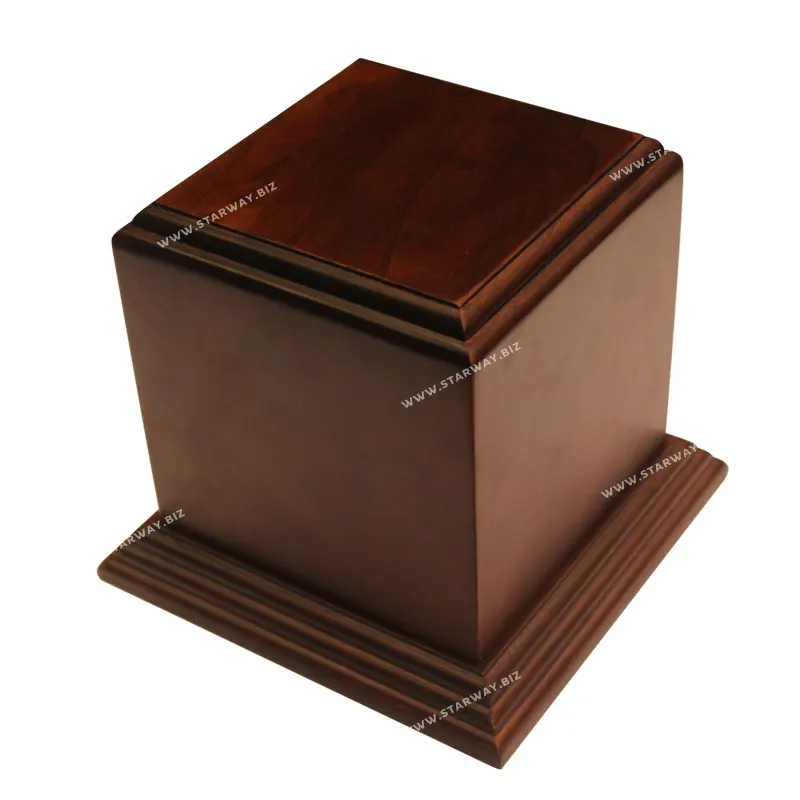 U1010 Made in China High Quality Companion Adult Urns for Funeral Supplies Ashes Best Price Simple Wooden Pet Urn Made of Poplar