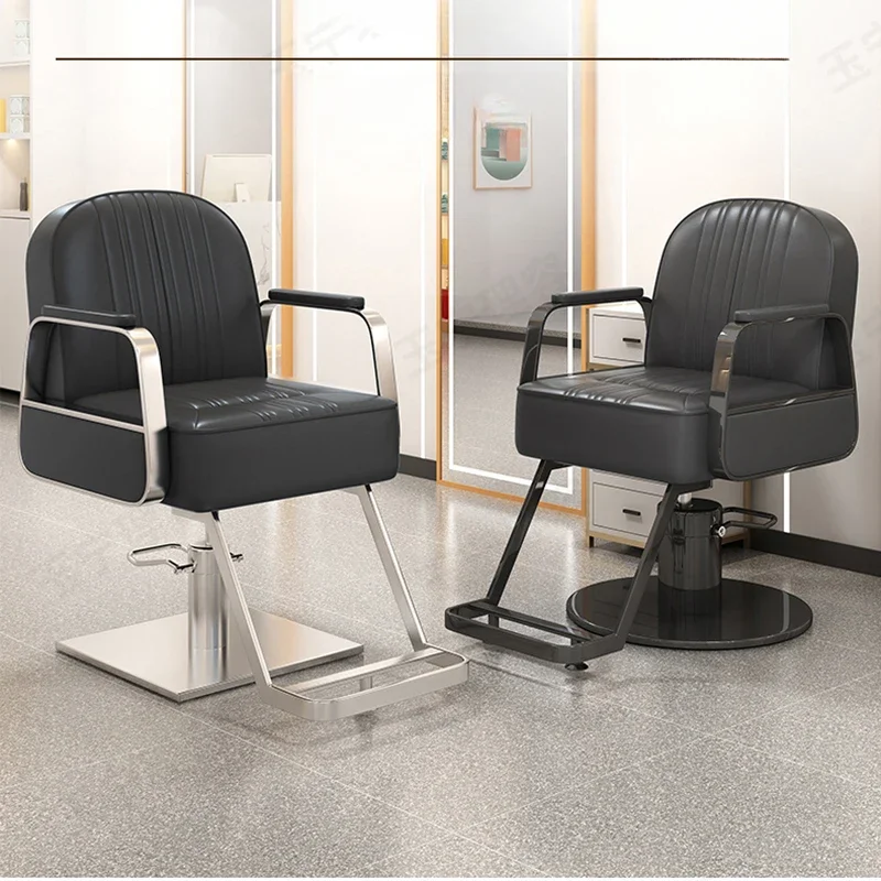

Barbershop Swivel Lift Shave Barber Chair Perm Hair Dyeing Barber Chair Professional Silla De Barbería Salon Furniture WT