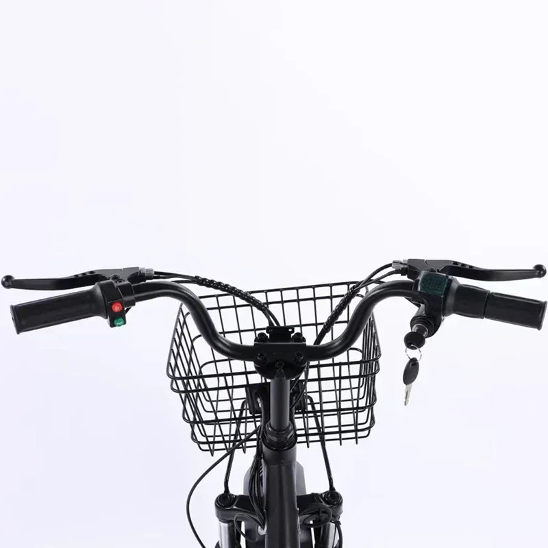 lightweight Electric Tricycle Hybrid Moped 20 Inch 3 Wheel Bike With Basket For Elderly People
