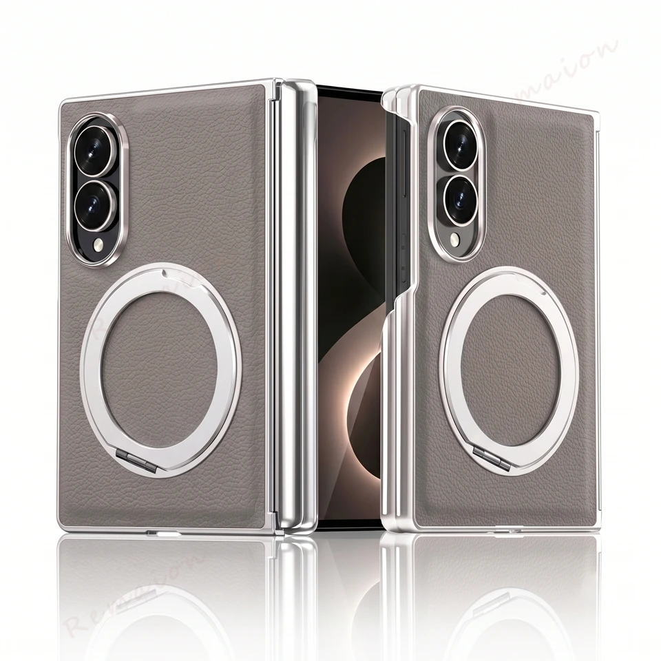 Leather 360° Stand Magnetic Phone Case with MagSafe - Shockproof Luxury Cover