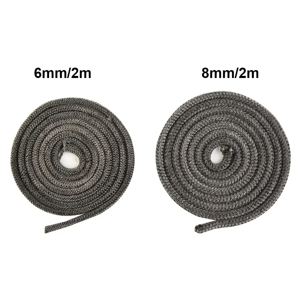 2m 6/8mm Fiberglass Rope Seal Stove/Fire Rope Wood Burning Stove Log Burner Door Seal High Temperature Fireproof Sealing stove rope seal