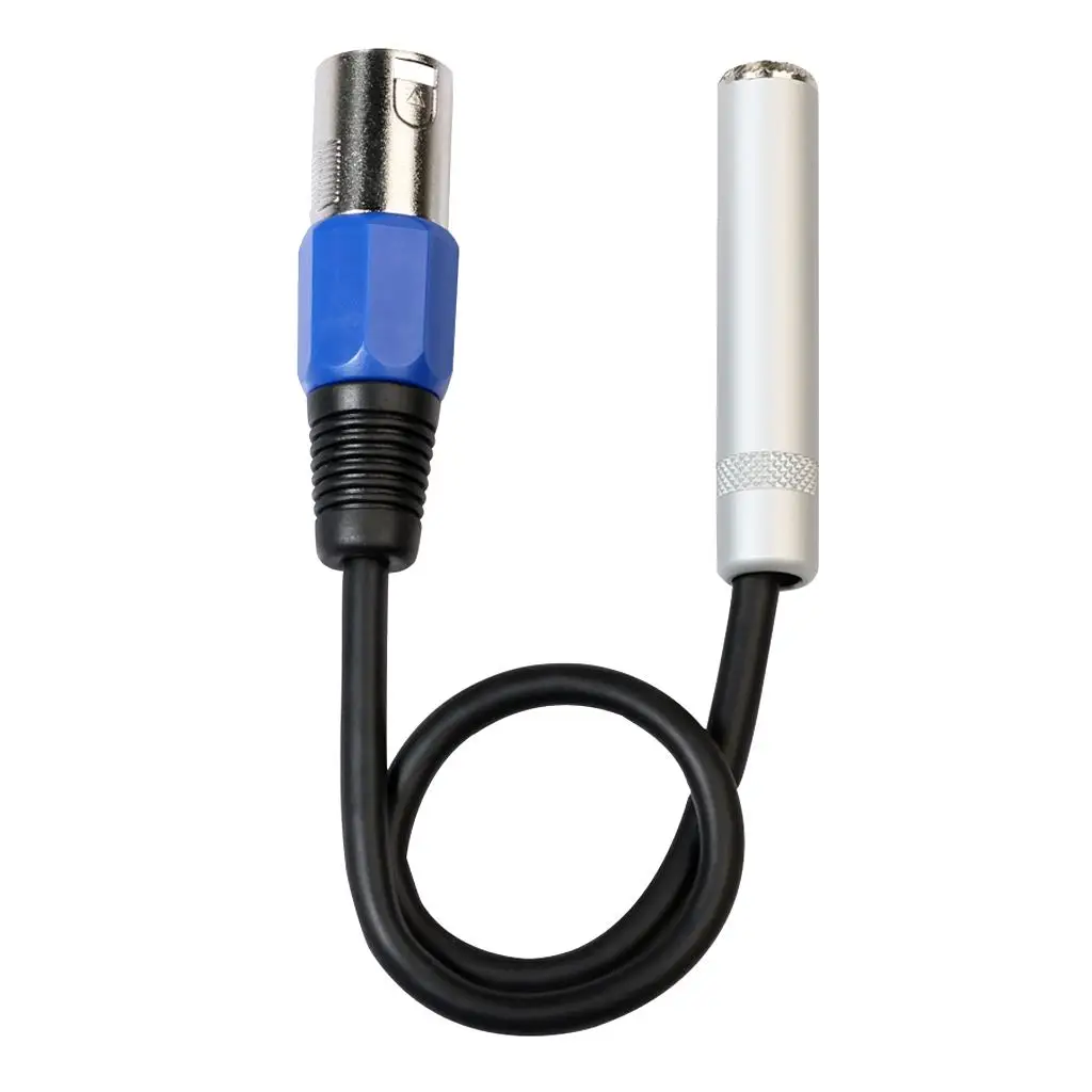 3 XLR Male to 1/4 6.35mm Female Audio Cable Mic Adapter 1ft