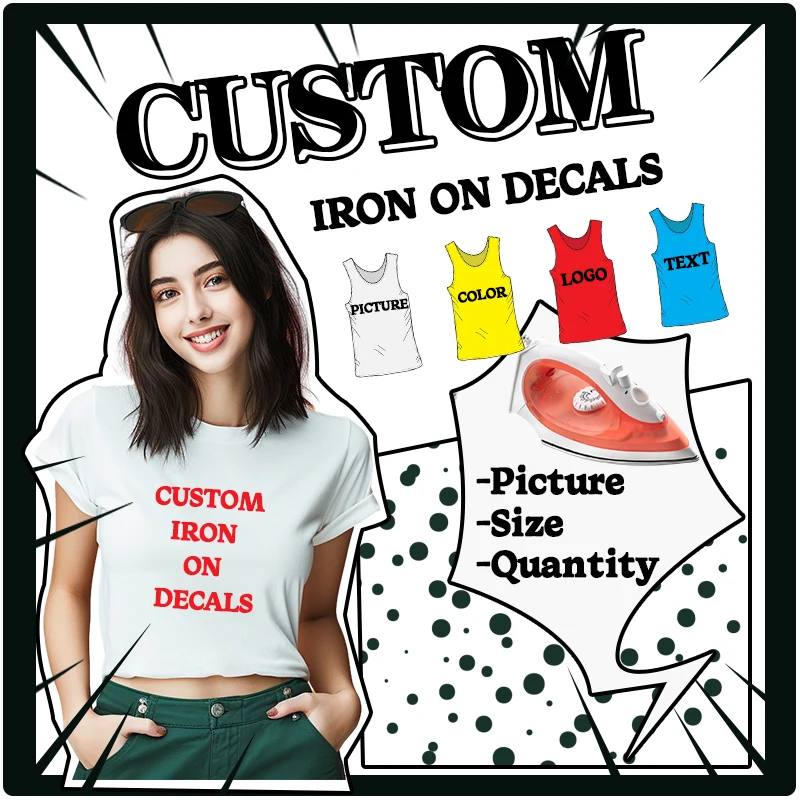 Custom Patch Brand Logo Thermal Heat-Sensitive Patches Heat Vinyl Ironing Stickers Decor on Clothes