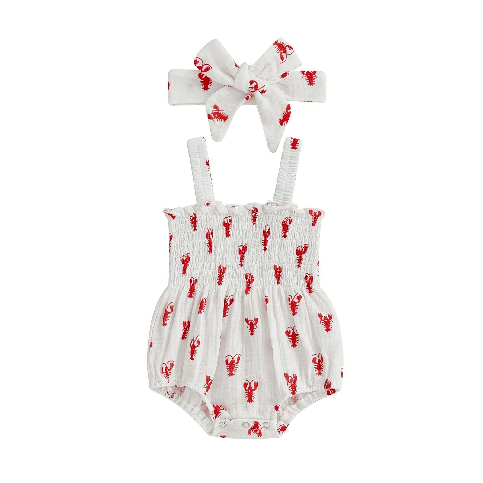 Adorable Toddler Boys Dinosaur Patterned Romper Stylish Sleeveless Smocked Jumpsuit with Matching Hat and Socks