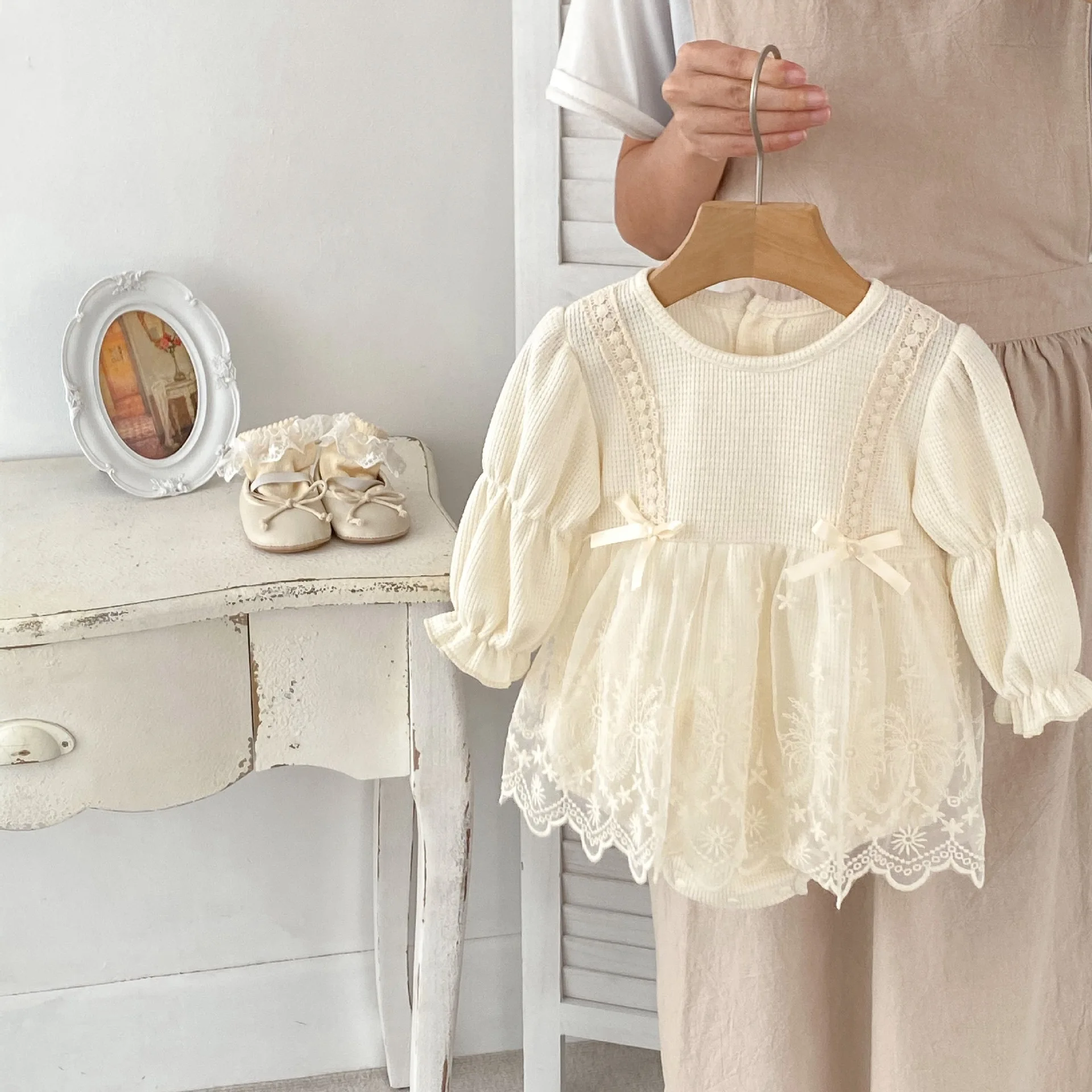 8512 Spring Princess Romper Baby Girls Outfits Longsleeve