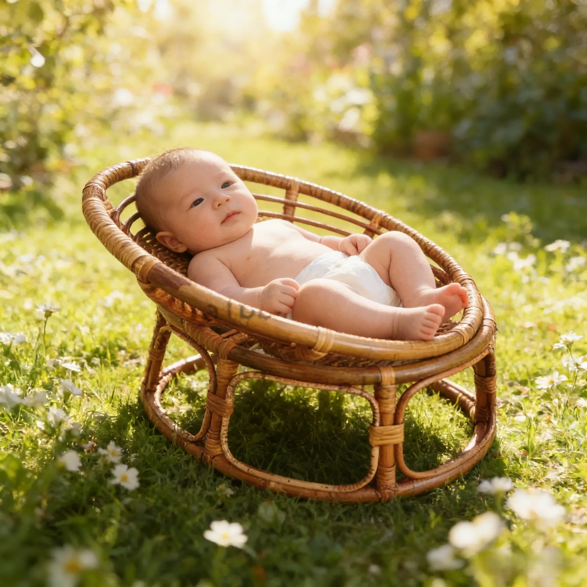 1pc Vietnam-Sourced Rattan Bench Newborn Growth Record Props Practical Posing Studio Shoot Photography Furniture for Baby