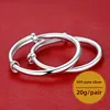 S925sterling silver glossy push-pull Baby Bell lettering solid bracelet baby send full moon full year gift 2