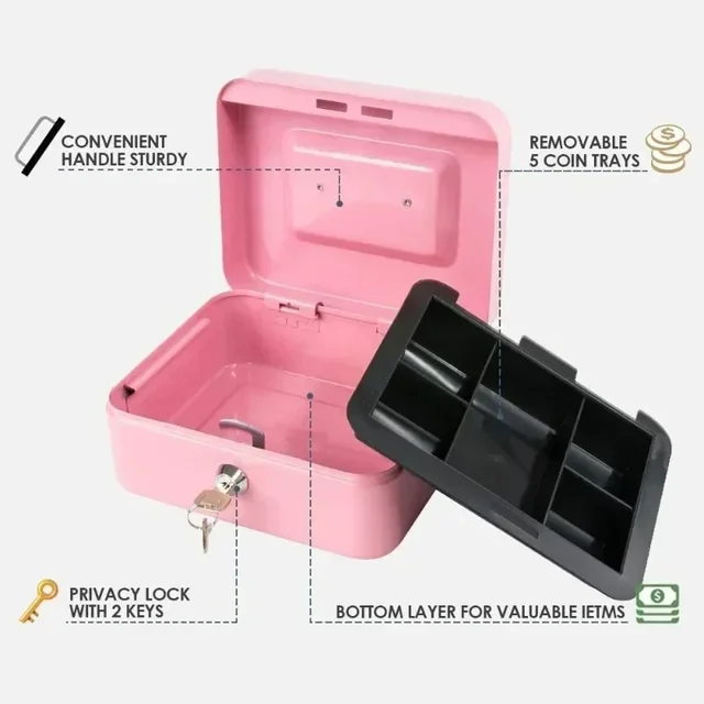 Protable Key Safe Box Key Locker Safe Home Shop Steel Safe Money Box Security Cash Box Storage Hidden Coin Money Jewellery 6