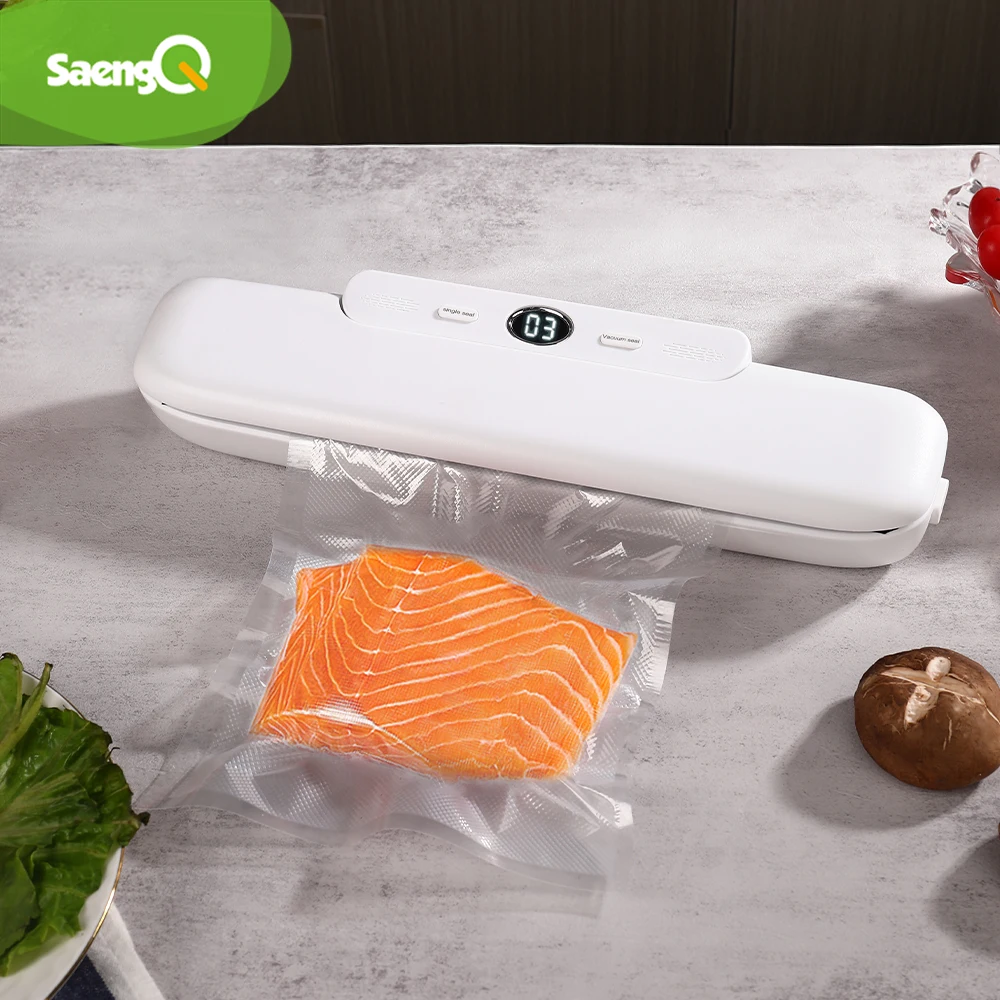 

saengQ Vacuum Sealer Packaging Machine For Home Kitchen Including 10pcs Food Saver Bags Commercial Vacuum Food Sealing