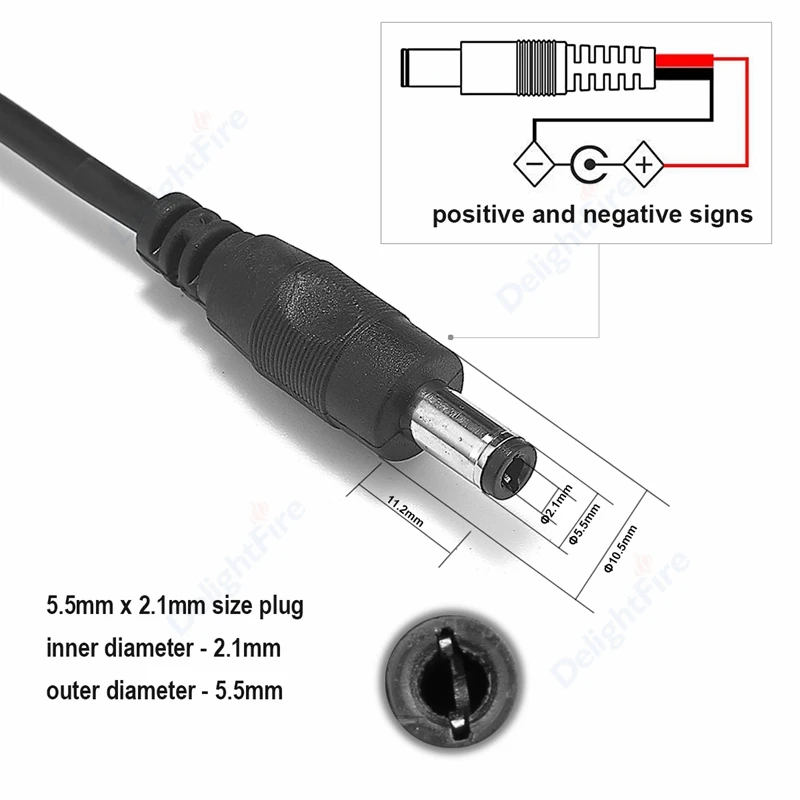 3/5/10m 12V Power Extension Cable Cord Adapter For CCTV or LED strip male female 
