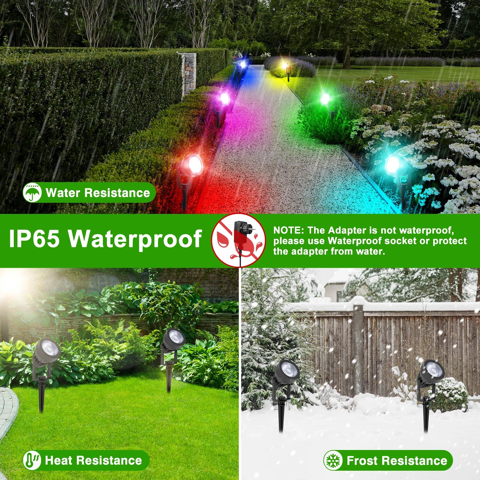 Outdoor Light Garden Landscape Decoration RGB EU/US Plug Spotlight Waterproof Pathway Yard Spike Lawn Lamp 110V 220V Lighting 3