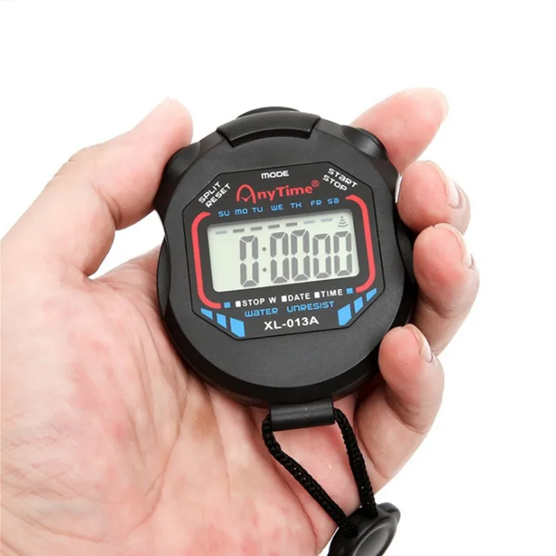 Classic Waterproof Digital Professional Handheld LCD Handheld Sports Stopwatch Timer Stop Watch With String For Sports 3