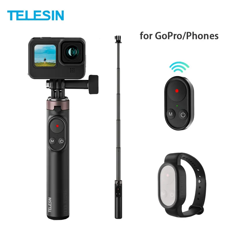 Selfie Monopods TELESIN 80M Télécommande Bluetooth Pour GoPro Hero