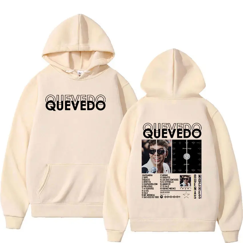 Sudadera con capucha gráfica de rapero QUEVEDO Tour 2025 para