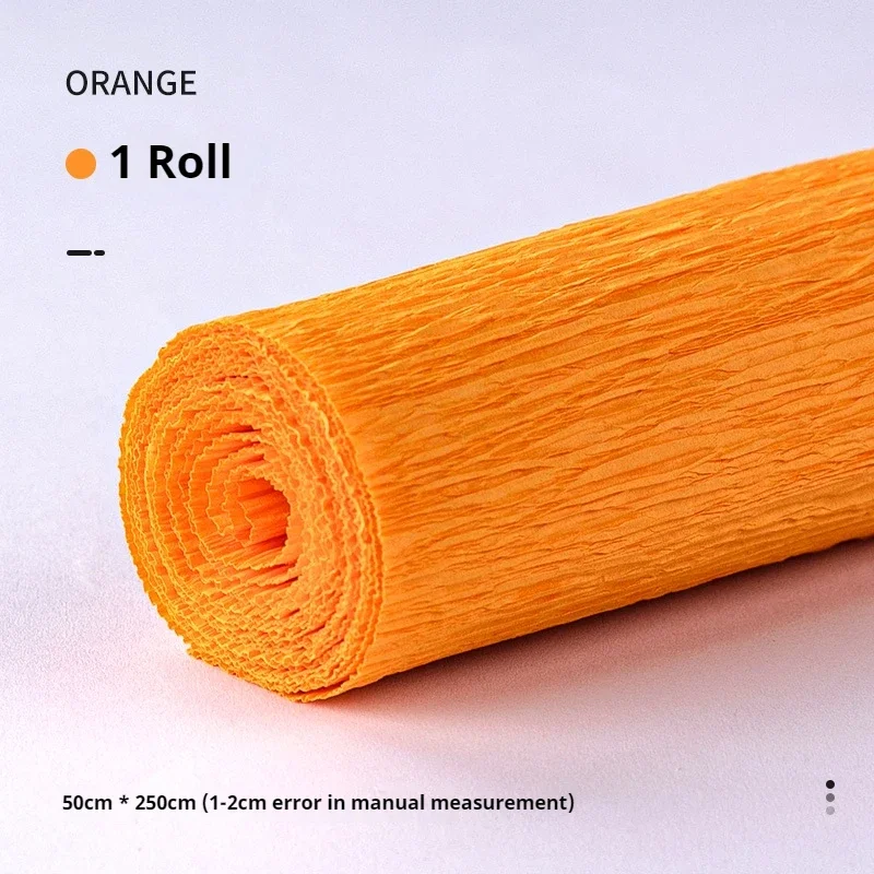 Vibrant Handmade Crepe Paper Roll for DIY Crafts & Decor - 250x50cm
