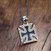 Fashion Cross Men's Necklace Vintage Knights Templar Iron Pendant  Biker Maltese Male Jewelry 24Inch Chain Link 1