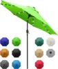 9' Solar LED Lighted Patio Umbrella with 8 Ribs/Tilt Adjustment and Crank Lift System (Grass Green) 1