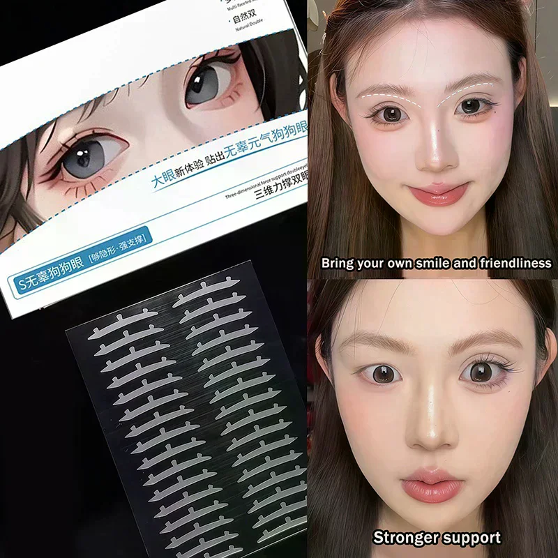 3D 지원 투명 이중 눈꺼풀 테이프 자가 접착식 투명 눈꺼풀 스티커 방수 섬유 스티커 눈꺼풀 리프트 스트립