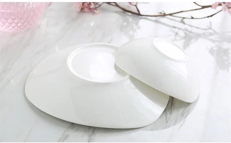 5 Inch, Plain White Bone China Saucers, Ceramic Plates, Small Sushi Dishes, Porcelain Cake Plate, Microwave Safe, Triangular