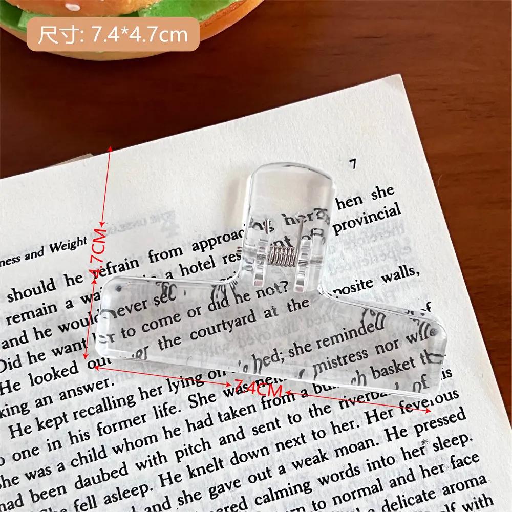 Niedliche transparente Bingder-Clips für Schul- und Bürobedarf, Schreibwaren, große, klare Akten- und Dokumentenklemmen