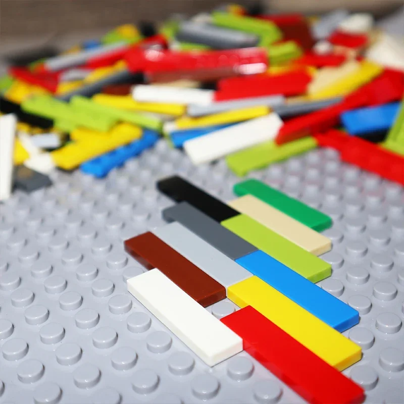 50PCS MOC Assemble Particles 2431 Size 1x4 Bricks Flat Tile Smooth 1*4 Building Blocks DIY Educational Creative Toy for Kids 6