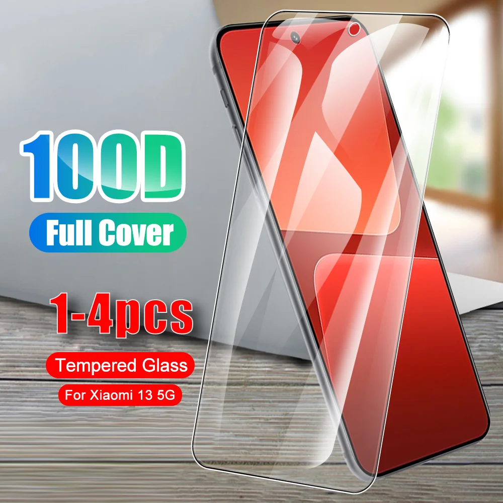 1-4Pcs Full Cover Glass Film Xaomi 13 5G Glass For Xiaomi 13 Tempered Glass For Xiaomi13 Mi Xiomi Mi13 6.36Inch Screen Protector