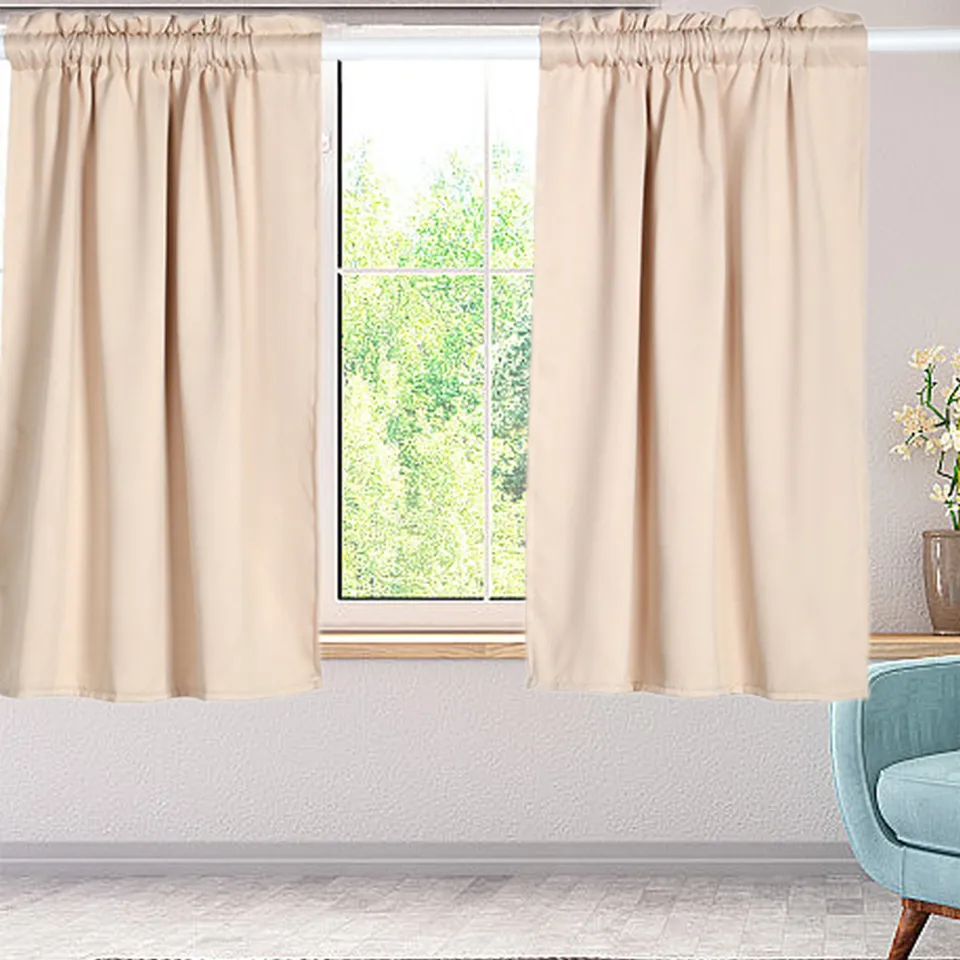 Thermal Insulated Short Kitchen Window Curtains