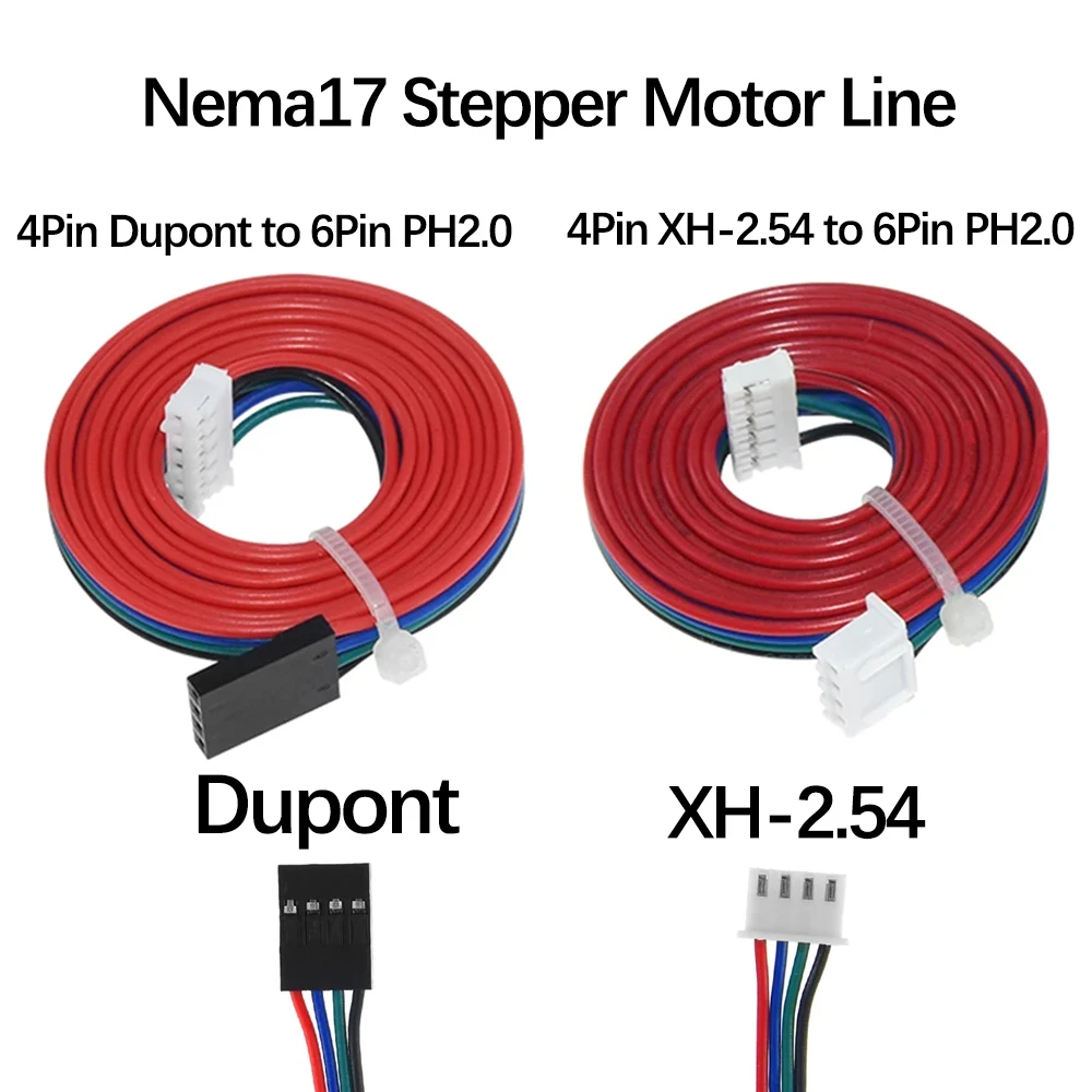 Nema17 Stepper Motor Line Cable 4Pin Dupont/XH-2.54 to 6Pin PH2.0 42 Motor 17HS4023/17HS3401/17HS4401/17HS8401/17HS6001