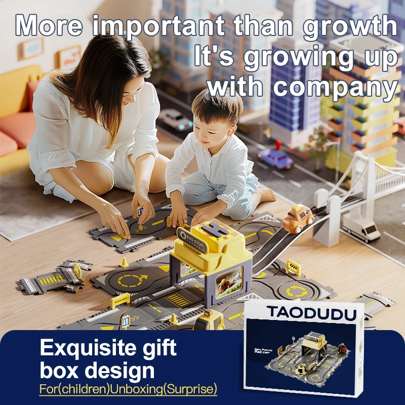 Urban Puzzle Rail Car Children's Rail Car Toy Puzzle Small Train Electric Girl 3 Years 6 Boys New Year's Gift