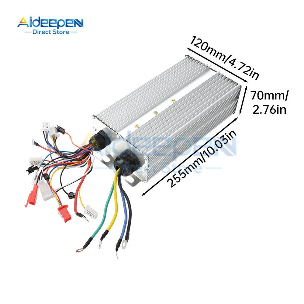 48V/60V/72V/84V E-bike 2000-3000W Controller Brushless a tre modalità per parti di scooter elettrici per triciclo Ebike - immagine 6