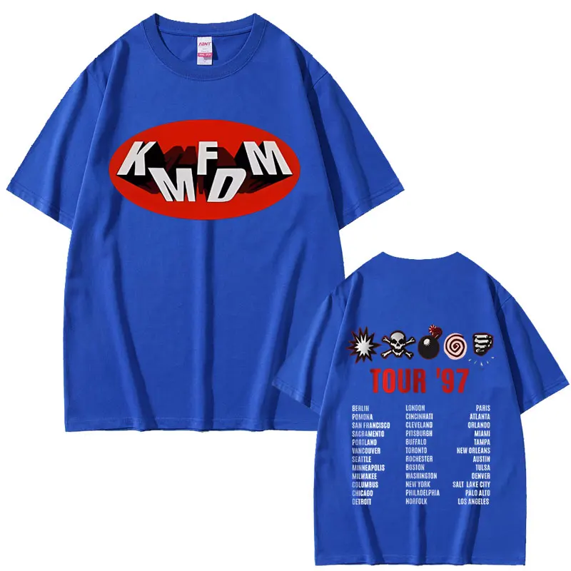 Rock Band Kmfdm Tour 97 Graphic Print T-shirt Summer Men