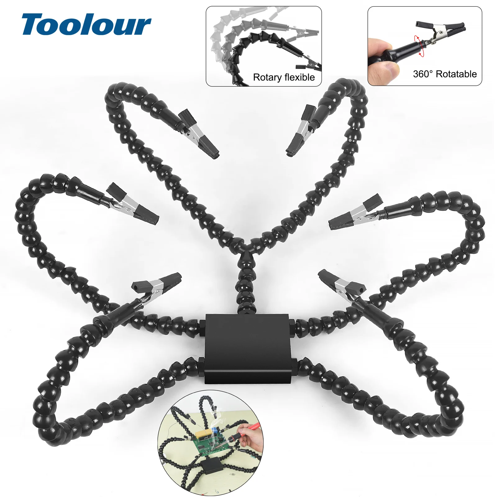 Toolour Helping Hands Soldering Station Flexible Helping Hand Arms Third Hand Soldering Tool For Electronic Repair Soldering Tool Soldering Station Soldering Helping Hands