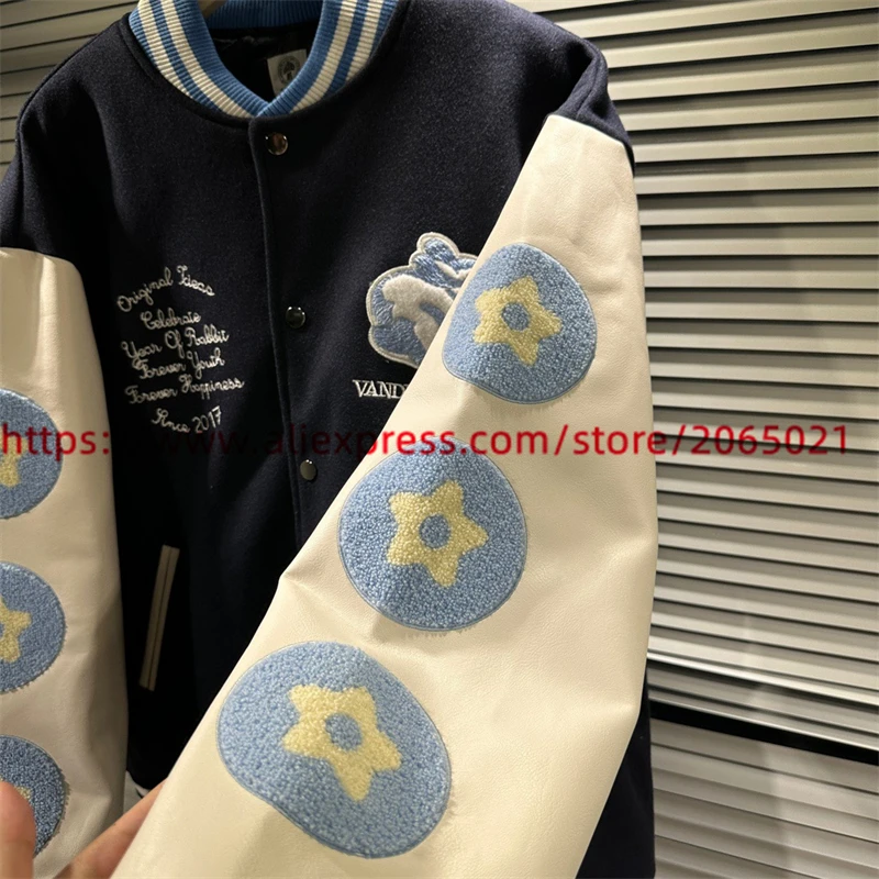 Aliexpress 2023fw Vandythepink Hamburg Baseball Coat Jacket Women Men Flocking Towel Embroider Clothing