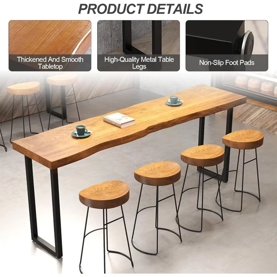 Rustic Rectangular Bar Height Pub Table 5